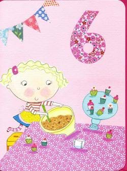 Baking 6th Birthday Card