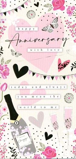 You Mean The World To Me Anniversary Card
