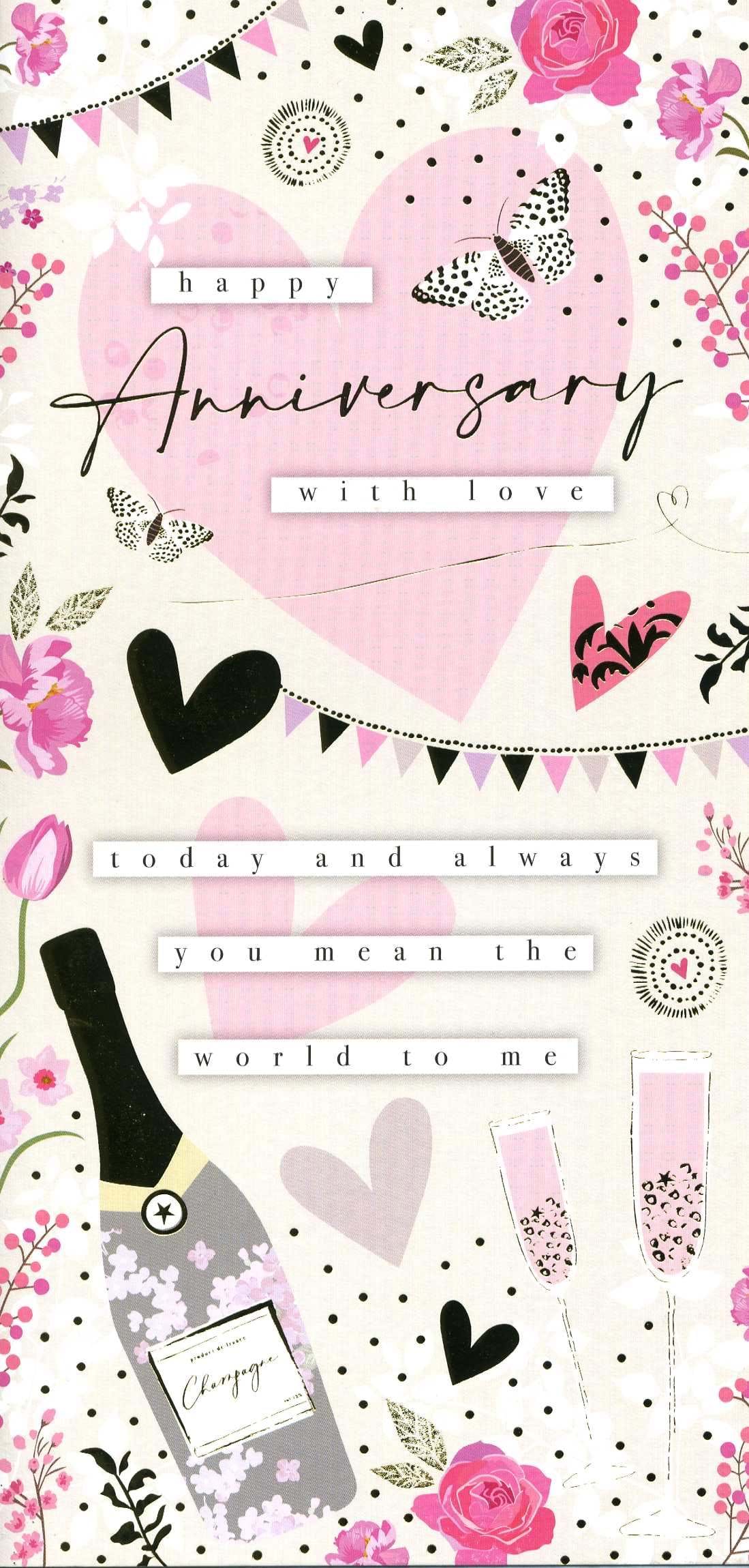 You Mean The World To Me Anniversary Card