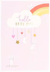 Cloud New Baby Girl Card