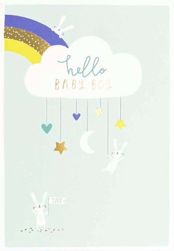 Cloud New Baby Boy Card