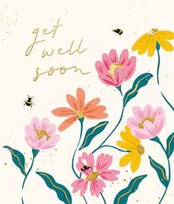 Flowers Get Well Soon Card