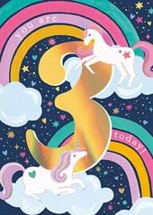 Rainbow 3rd Birthday Card