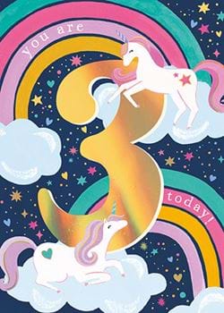 Rainbow 3rd Birthday Card