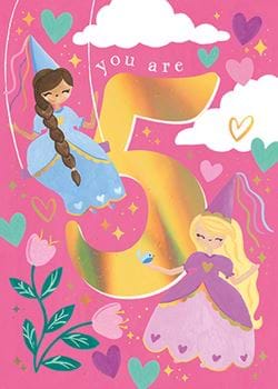Princess 5th Birthday Card