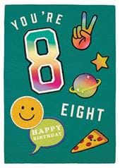 Pizza 8th Birthday Card