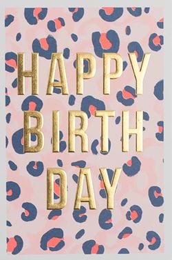 Leopard Print Birthday Card
