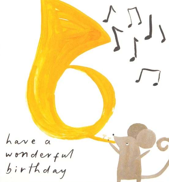 Mouse Trumpet Birthday Card
