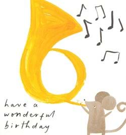 Mouse Trumpet Birthday Card