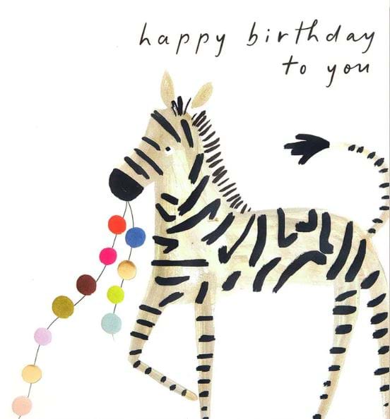 Zebra Birthday Card
