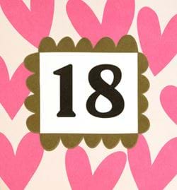Hearts 18th Birthday Card