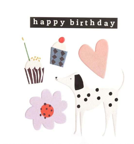 Cupcake and Dog Birthday Card