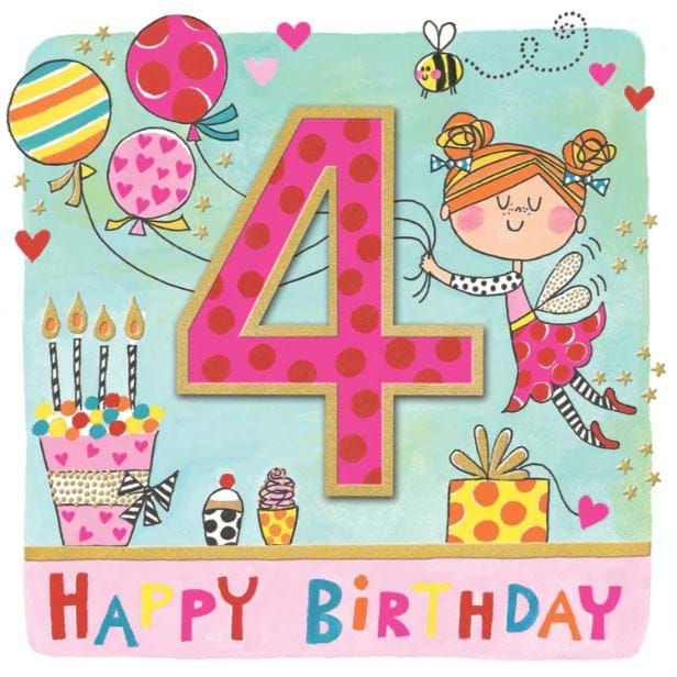 Party 4th Birthday Card