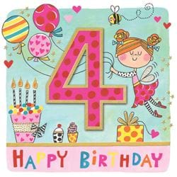 Party 4th Birthday Card