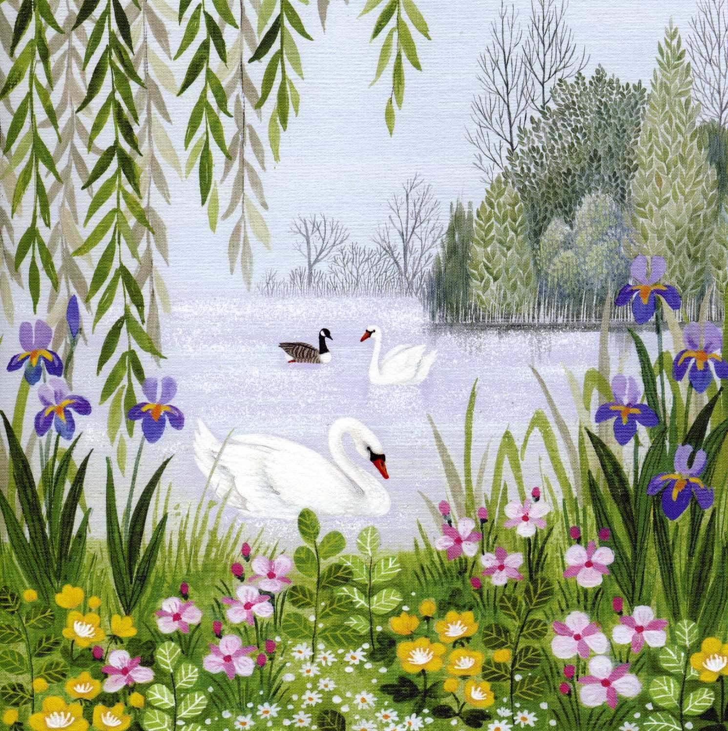 Swans Greeting Card