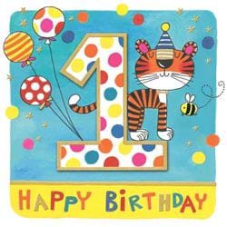 Tiger 1st Birthday Card