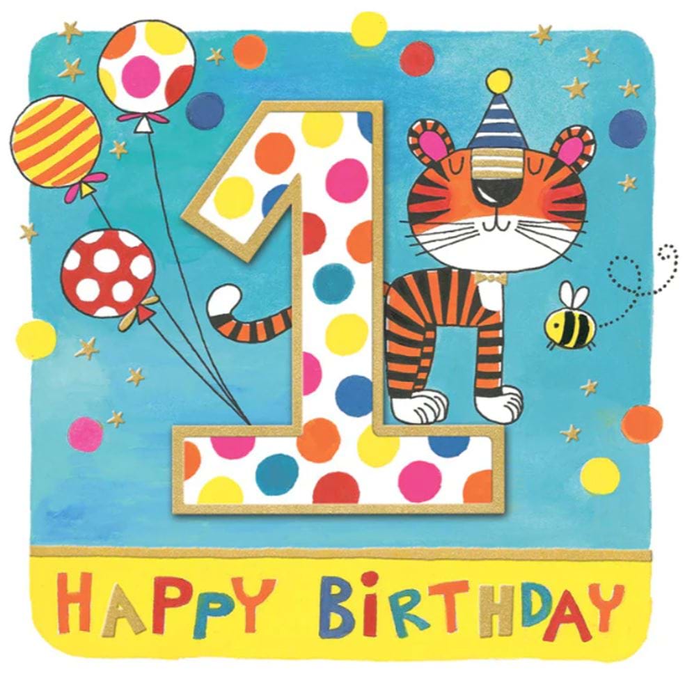 Tiger 1st Birthday Card