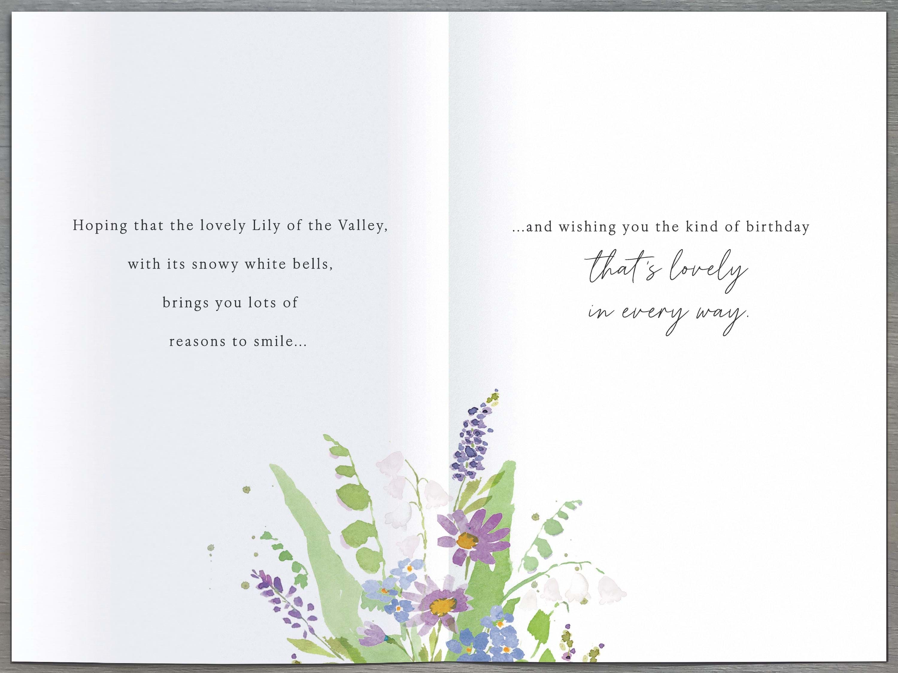 Lily of the Valley May Birthday Card