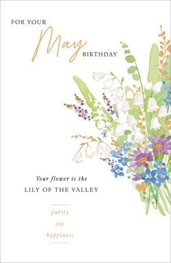 Lily of the Valley May Birthday Card