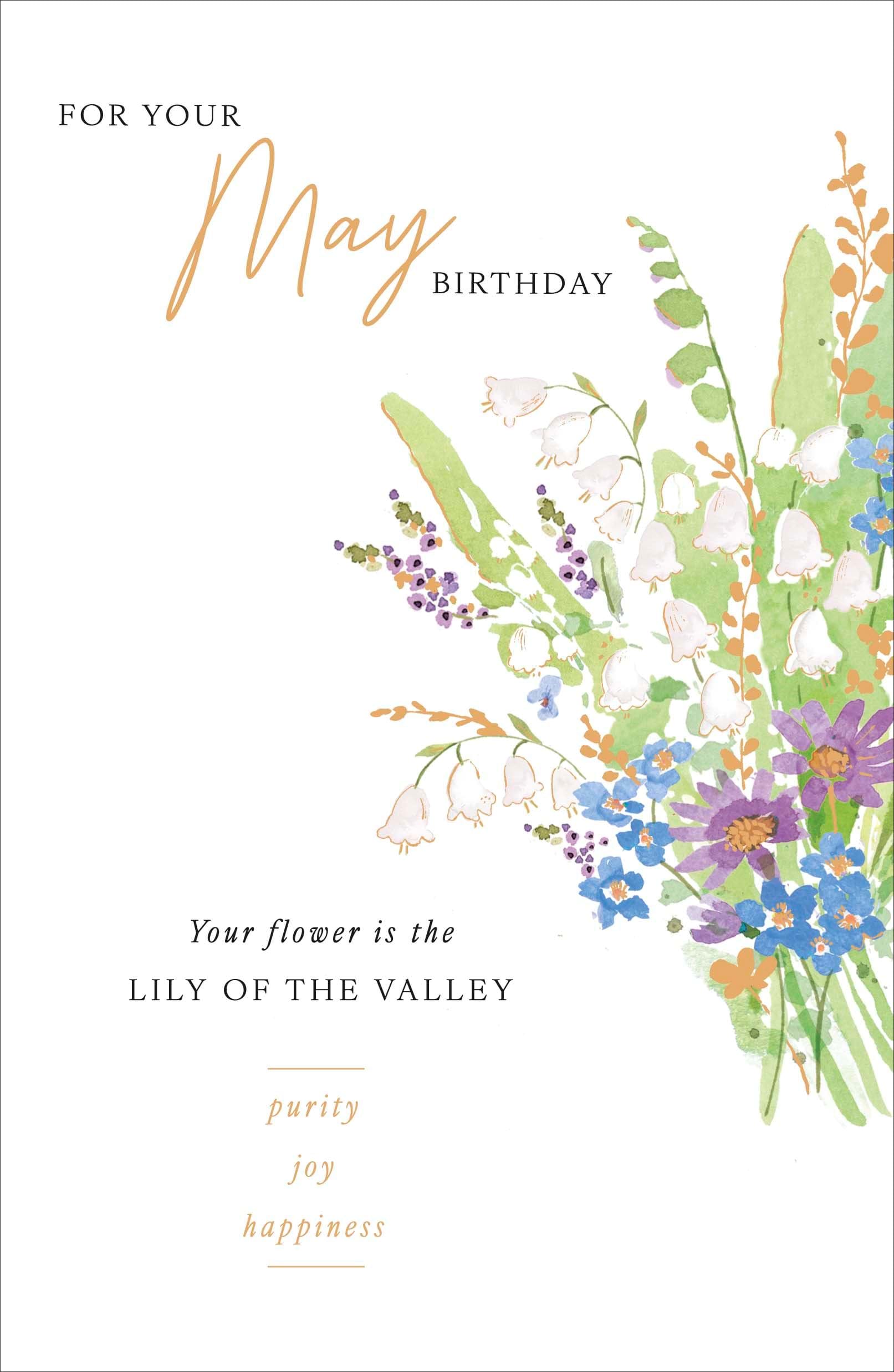 Lily of the Valley May Birthday Card