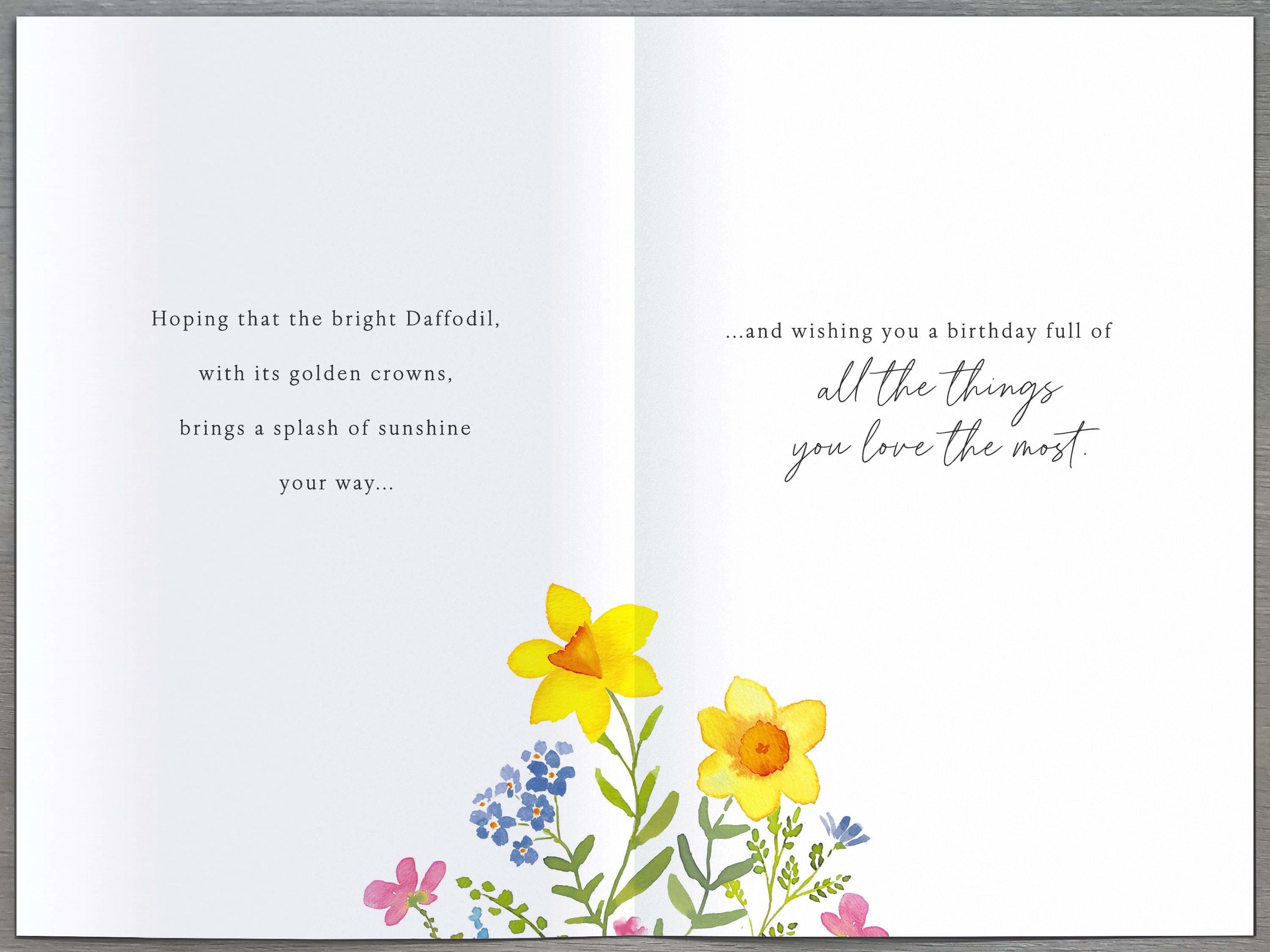 Daffodil March Birthday Card