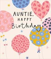 Balloons Auntie Birthday Card