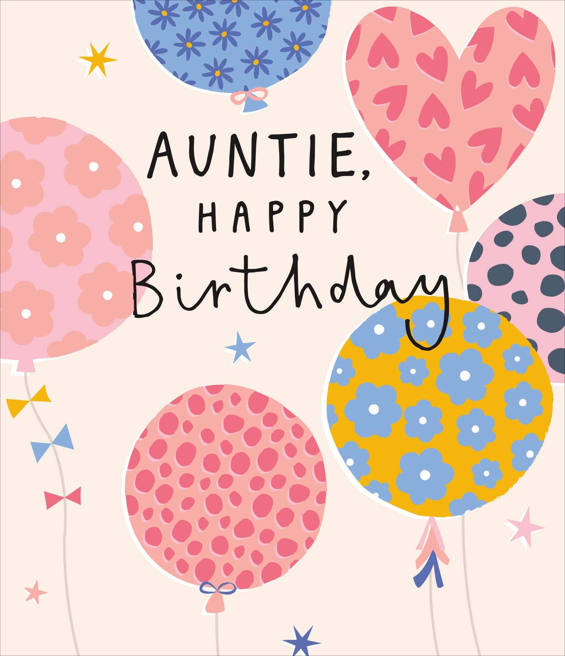Balloons Auntie Birthday Card