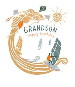 Windsurfing Grandson Birthday Card