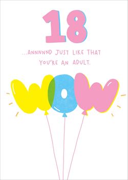 Wow 18th Birthday Card