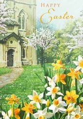 Church Daffodils Easter Cards - Pack of 5