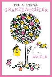 Floral Tree Granddaughter Easter Card