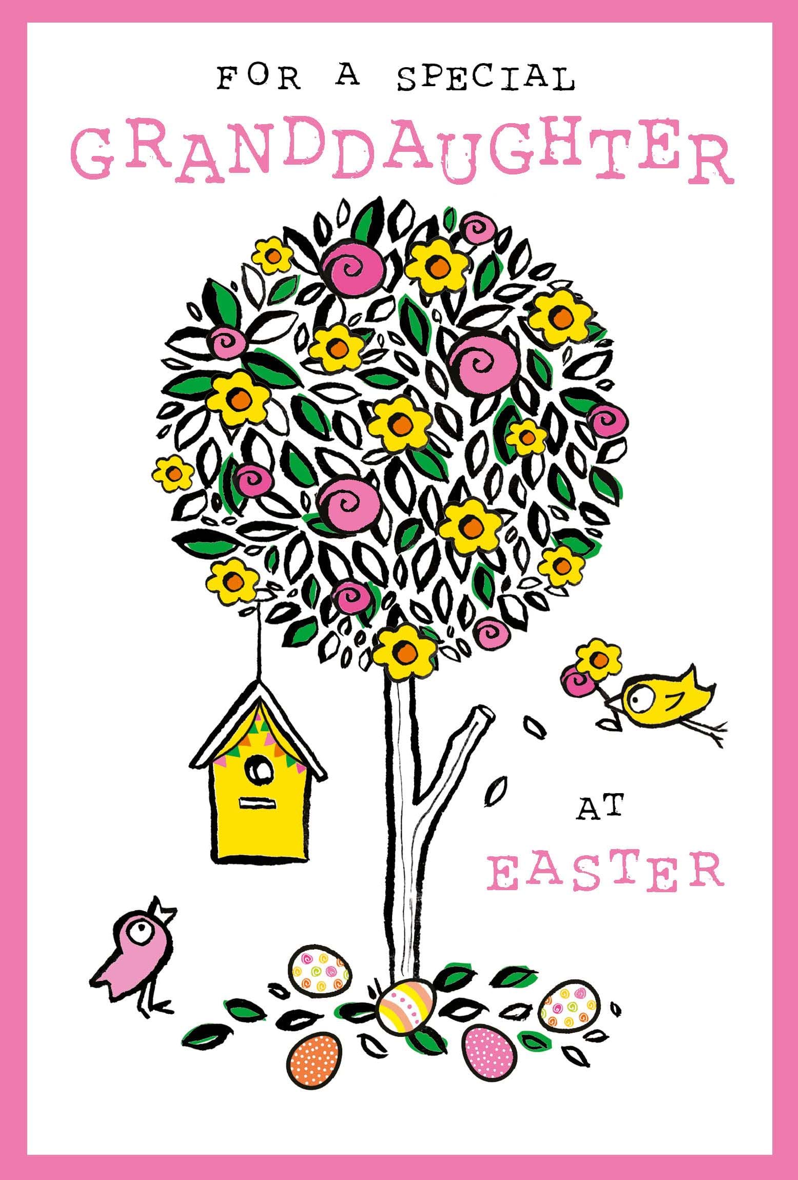 Floral Tree Granddaughter Easter Card