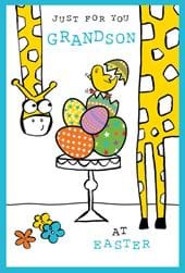 Giraffe Grandson Easter Card