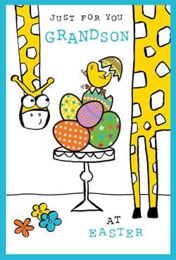 Giraffe Grandson Easter Card