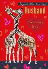 Giraffe Husband Valentine's Day Card