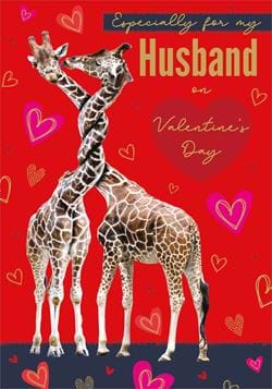 Giraffe Husband Valentine's Day Card