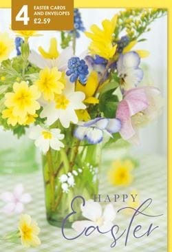 Floral Vase Easter Cards - Pack of 4