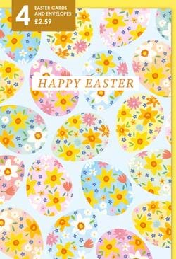 Patterned Eggs Easter Cards - Pack of 4