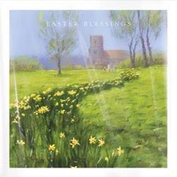 Church and Daffodils Easter Cards - Pack of 5