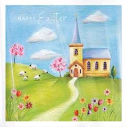 Church and Sheep Easter Cards - Pack of 5