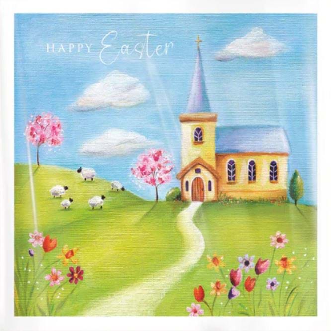 Church and Sheep Easter Cards - Pack of 5