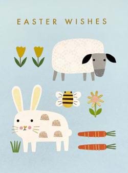 Sheep and Rabbit Easter Cards - Pack of 5