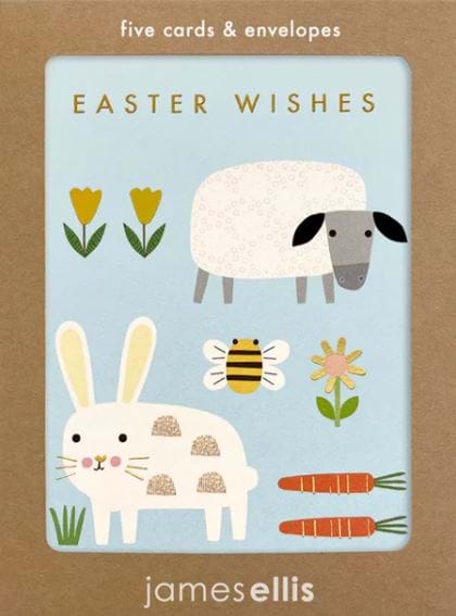 Sheep and Rabbit Easter Cards - Pack of 5