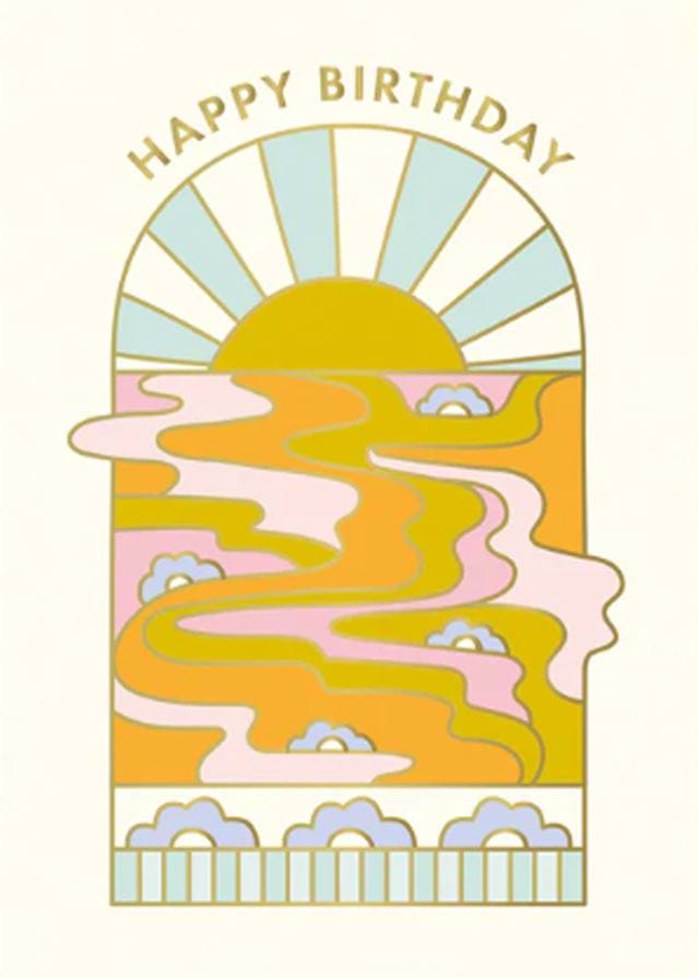 Stained Glass Window Birthday Card