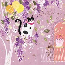 Cat In A Tree Birthday Card