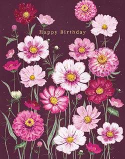 Fields Of Pink Birthday Card
