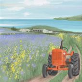 Lavender Tractor Greeting Card