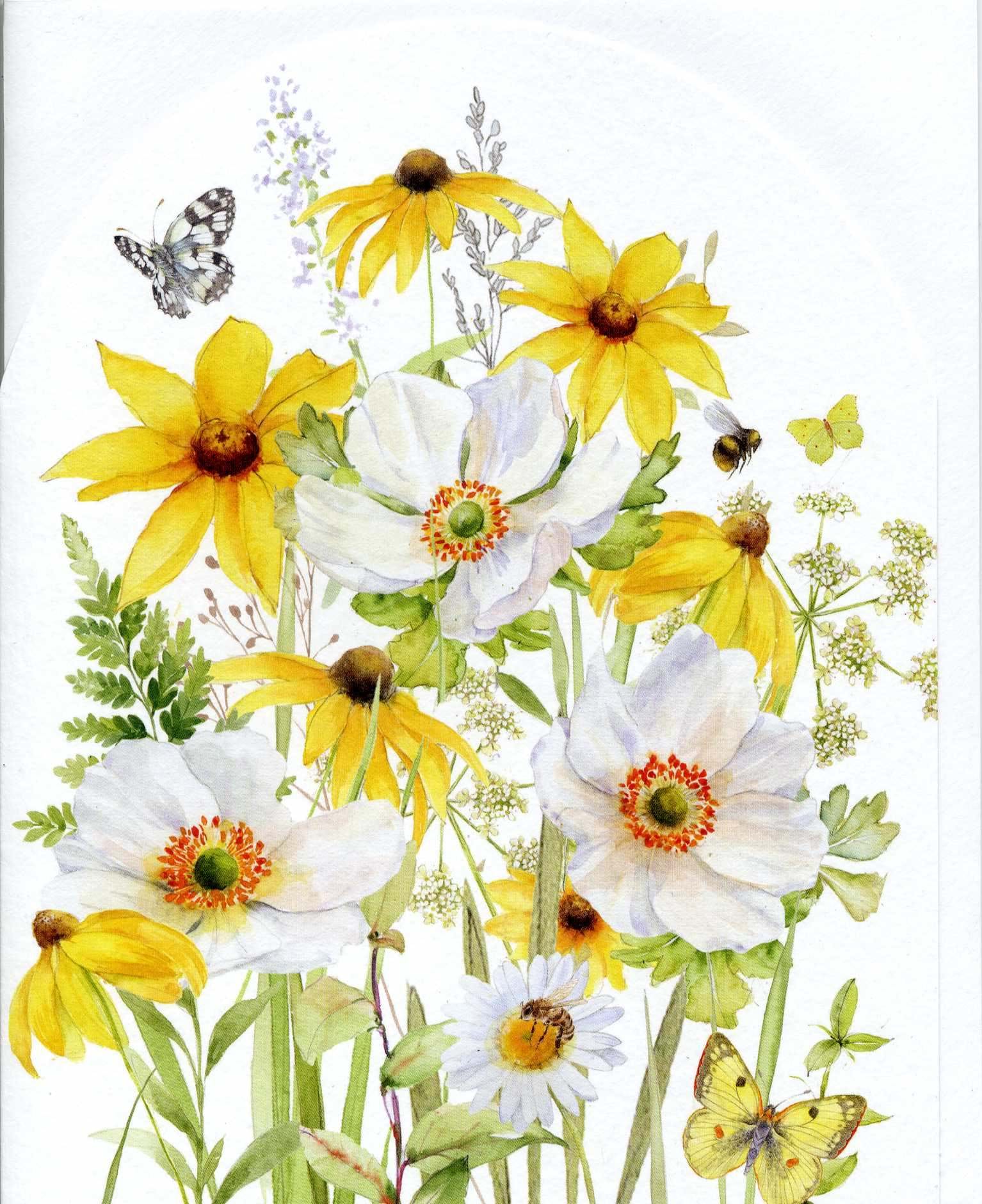 Yellow Floral Greeting Card