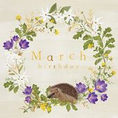 Hedgehog March Birthday Card
