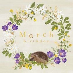 Hedgehog March Birthday Card